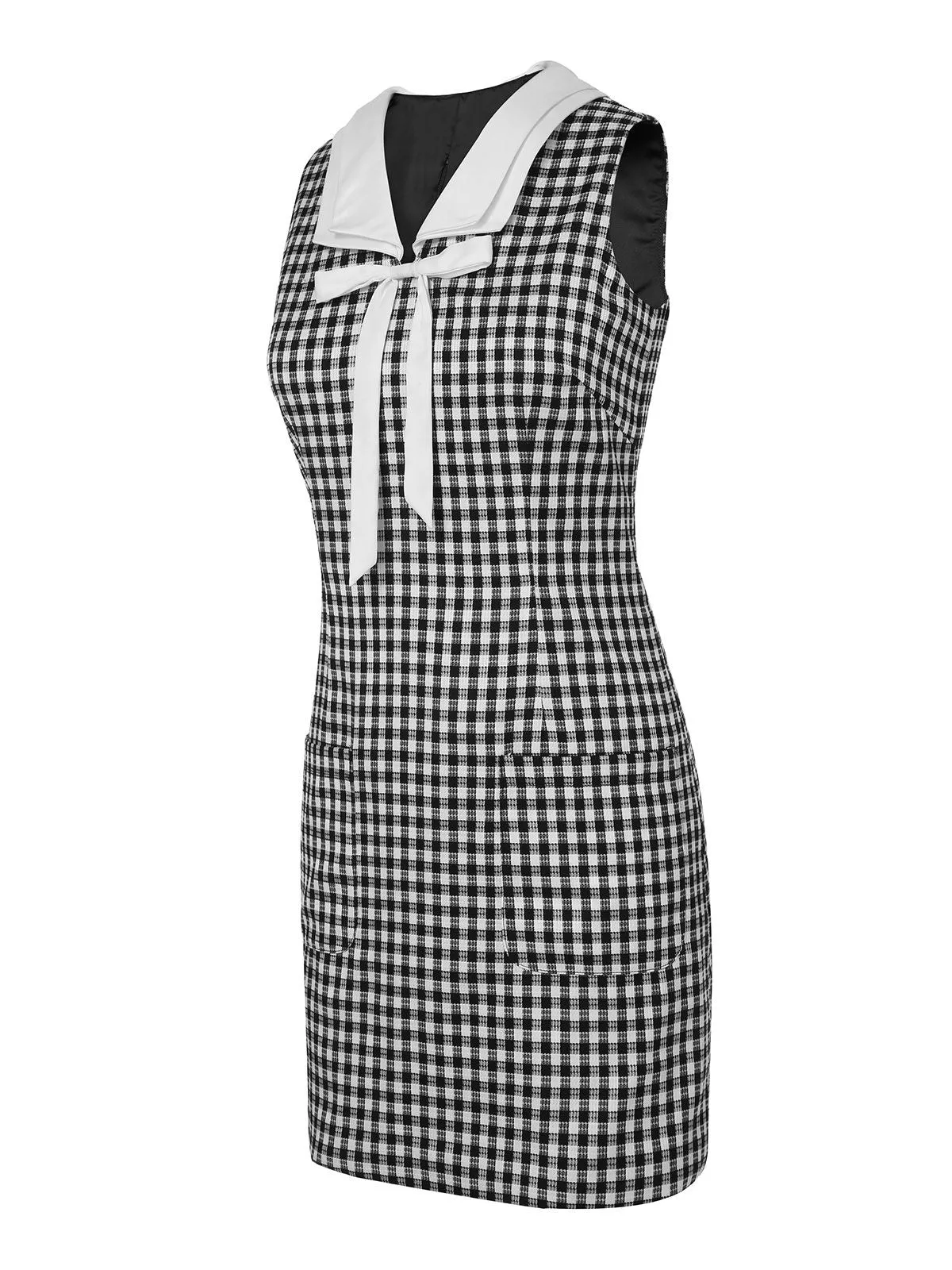 1960s Acetate Gingham Plaid Shift Dress