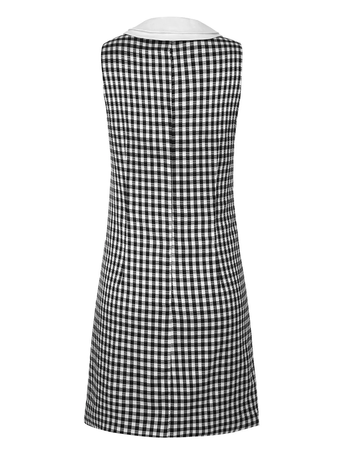 1960s Acetate Gingham Plaid Shift Dress