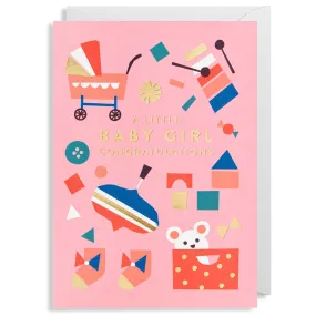 Baby Girl Greetings Card by Ekaterina Trukan for Lagom Design