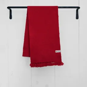 College Red Handwoven Cashmere Scarf