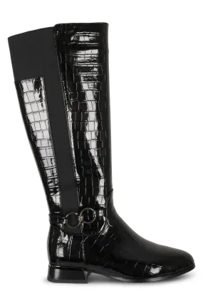 Faux Patent Leather Tall Boot | BLACK | REED ZZ