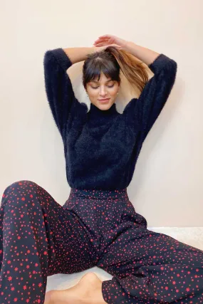 Joey Palazzo Trousers In Midnight Red Star