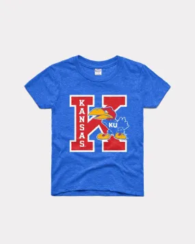 Kids Jayhawks Block K Warhawk Royal Blue T-Shirt