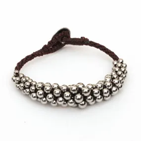 Kumihimo Bracelet with Graduated Metal Beads