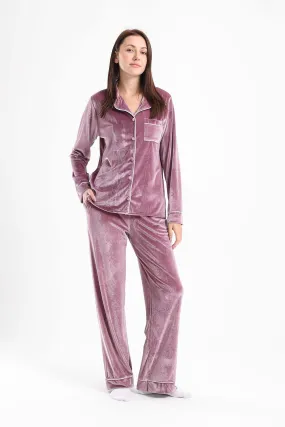 Piping Velvet Pyjama Set