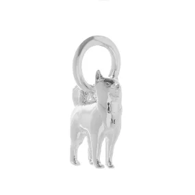 Pomsky Silver Dog Charm