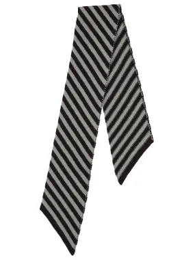 Small Diagonal Stripe Scarf Black & Kintyre