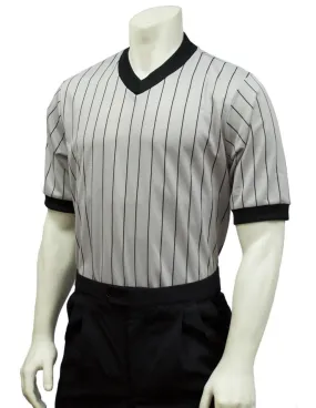 Smitty GREY Mesh V-Neck with Black Pinstripes