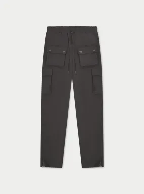 TECHNICAL STRETCH ZIP CARGO PANTS - CHARCOAL